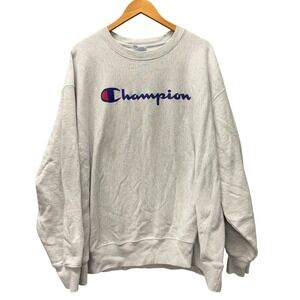 Champion Sweatshirt Mens 3XL Reverse Weave Heather Light Gray Pullover Crewneck